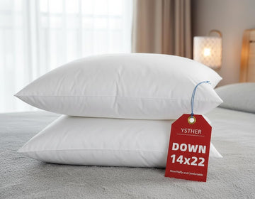 Down Feather Throw Pillow Inserts 14x22 Firm Large Lumbar Pillows for Bed Decorative Couch Soft Pillows - Set of 2