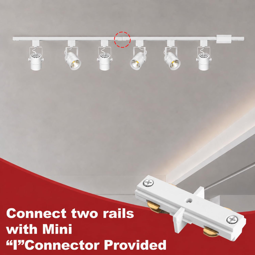 Track Lighting Kit with 13.2FT H Type Track Lighting Rail and Floating Canopy Connector