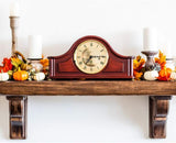 Hermle Qwirly Store Acton Mechanical Mantel Clock 21142070340 Antique Style Mahogany Wood Chiming Mantel or Desk Clock