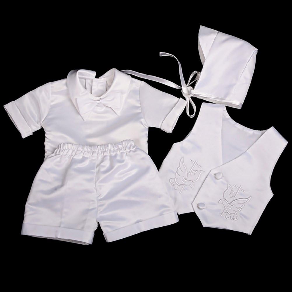 Infant Baby Boys Christening Satin Suit Set