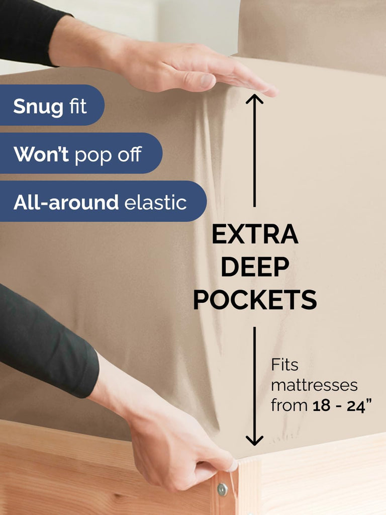 Extra Deep King Sheet Set - 6 Piece Breathable and Cooling Sheets - Hotel Luxury Bedding for Women, Men, Kids & Teens