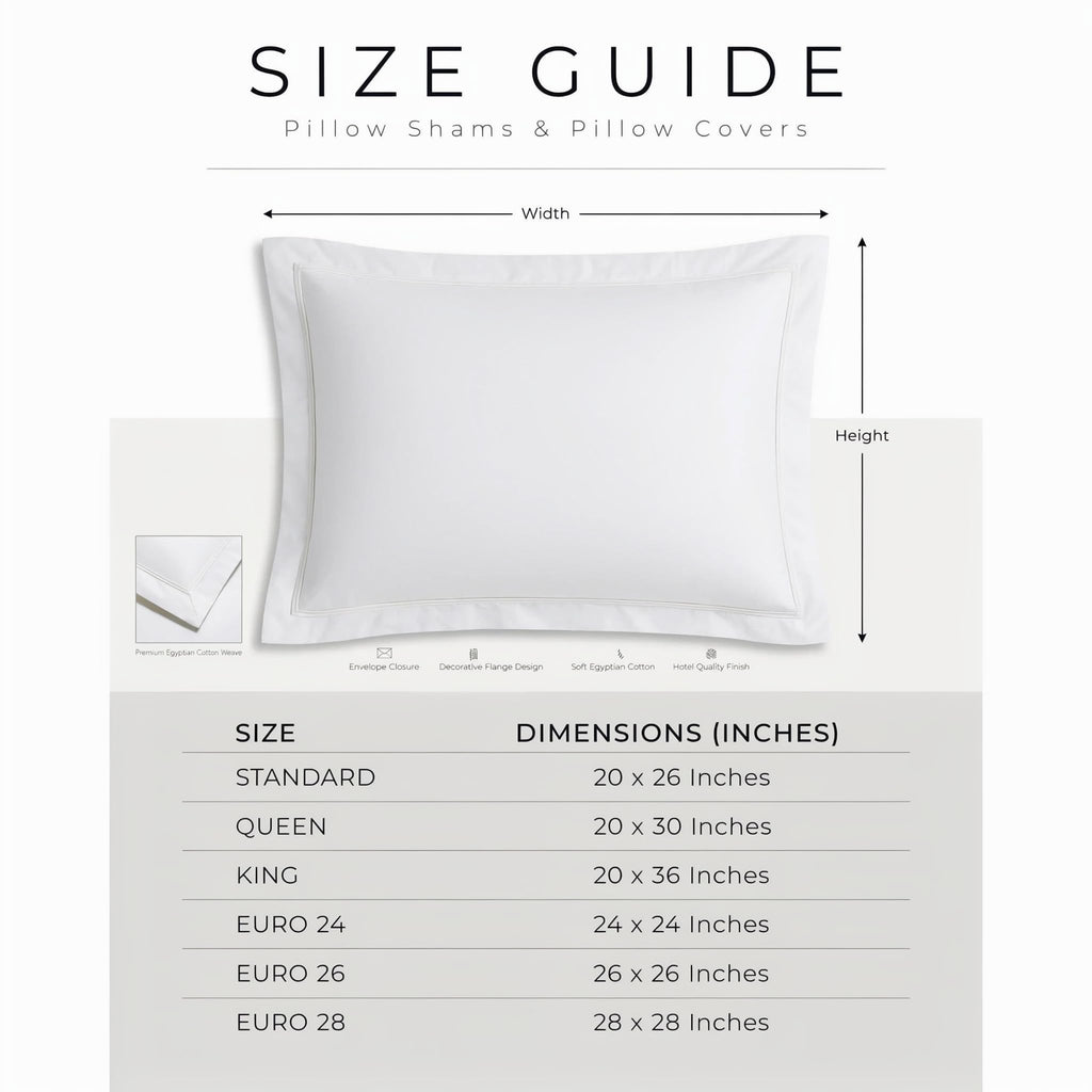 Euro Pillow Shams 26x26 Set of 2 Silver - 100% Egyptian Cotton, 2 Inch Flange, Hotel Quality Decorative European