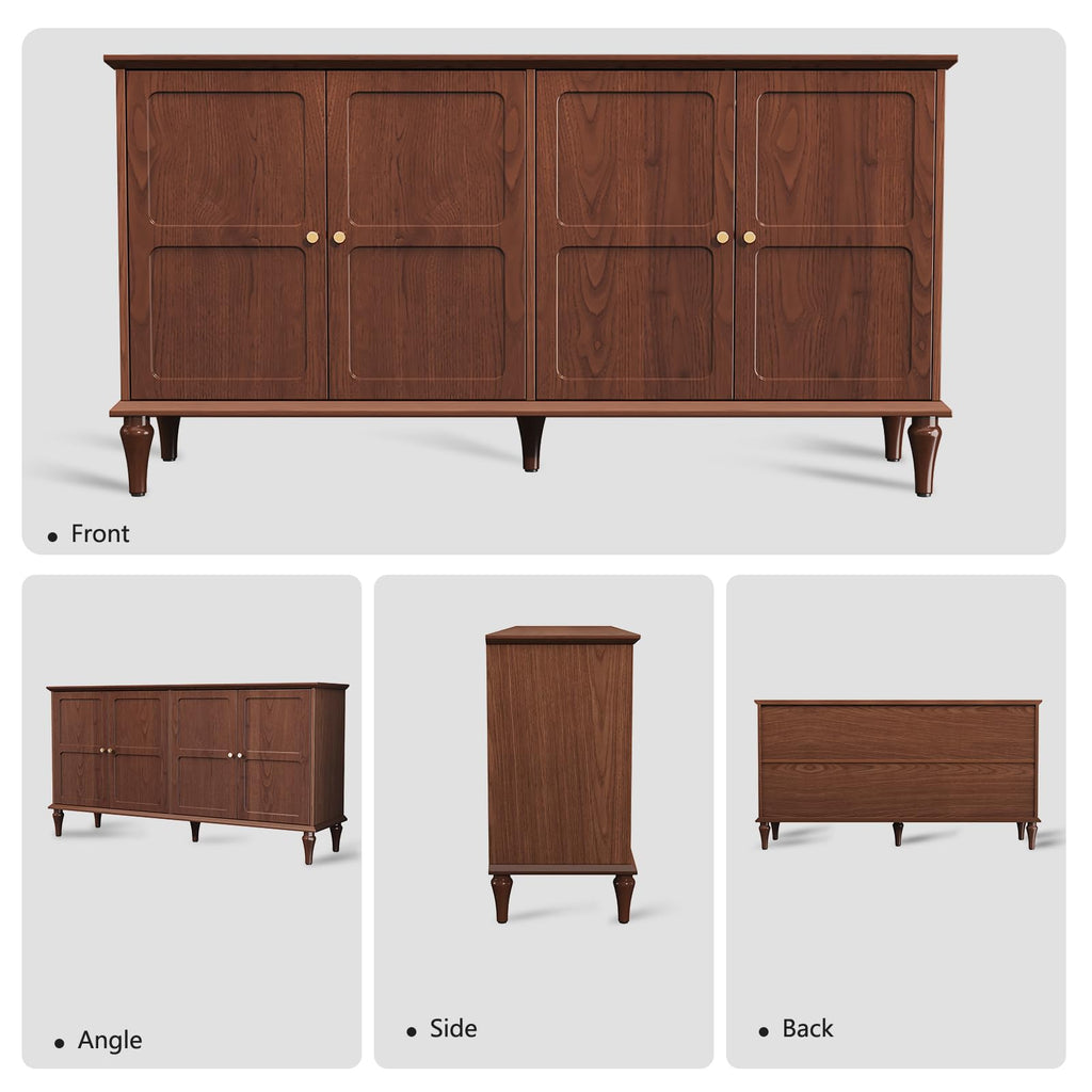 58'' Mid-Century Modern Sideboard Buffet Cabinet with Storage