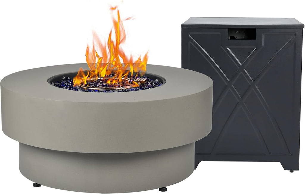 48 Inch Fire Table with Natural Gas Conversion Kit Wind Glass Shield 5