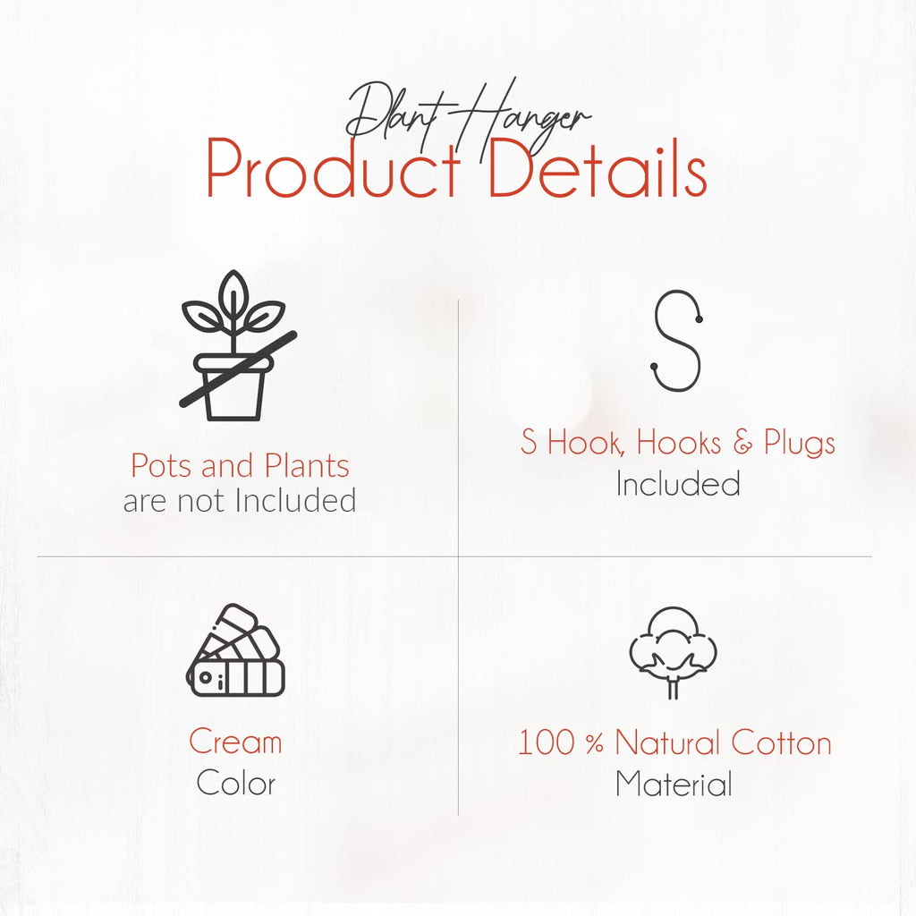 Macrame Plant Hangers Indoor Macrame Hanging Planters for Indoor Plants, 6 Pack Hanging Plant Holders Indoor Hanging