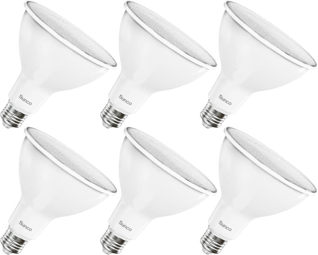 6 Pack PAR38 LED Flood Light Bulb, 13W=100W, Dimmable, Waterproof | 1050LM, 6000K Daylight DLX, E26 Medium Base