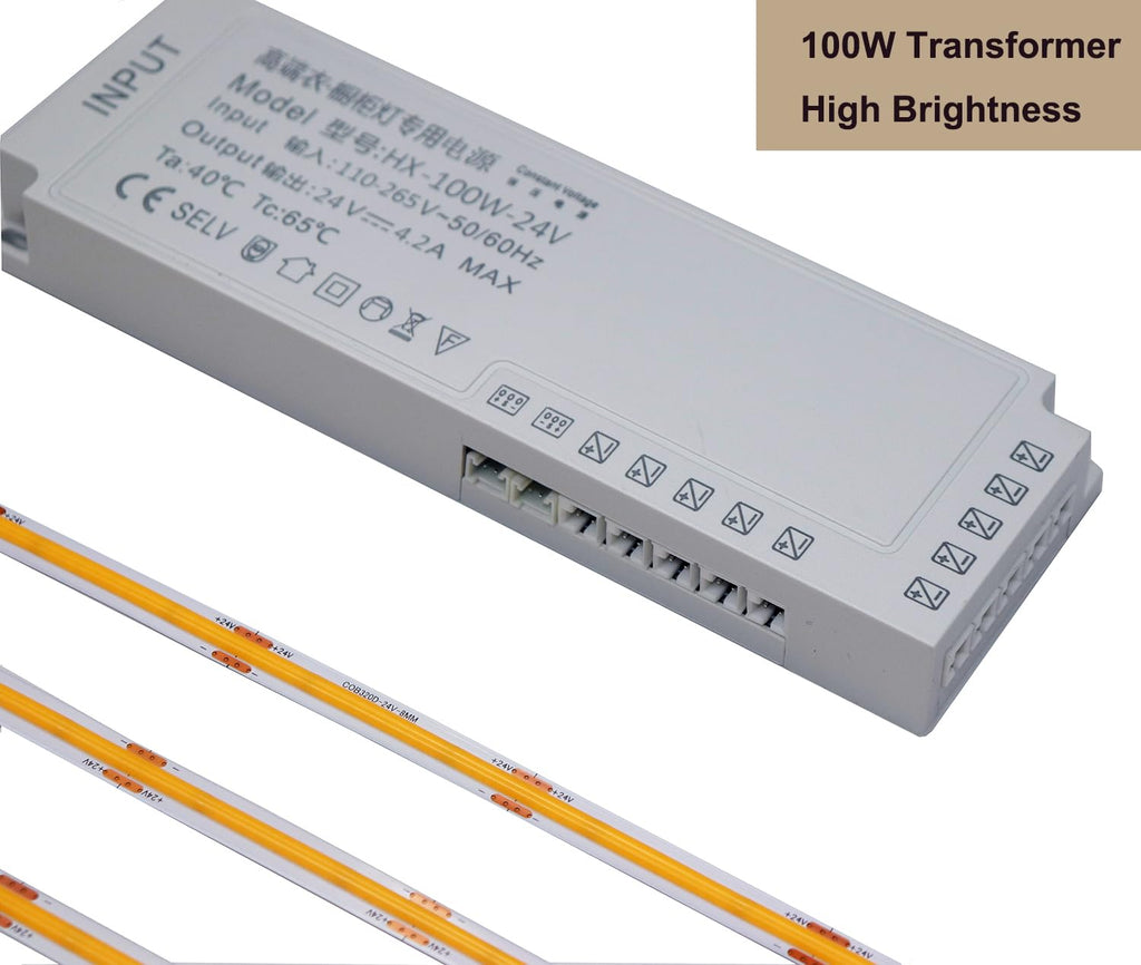 40 inch Under Cabinet Lights, 6 Pack Bright Closet Under Counter Lights, Wardrobe, Hallway,Stairs with Transformer