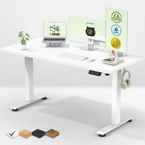 55 Inch Large Electric Standing Desk,Sit to Stand Up, Heights Adjustable, Work Home Office Computer Table for Study