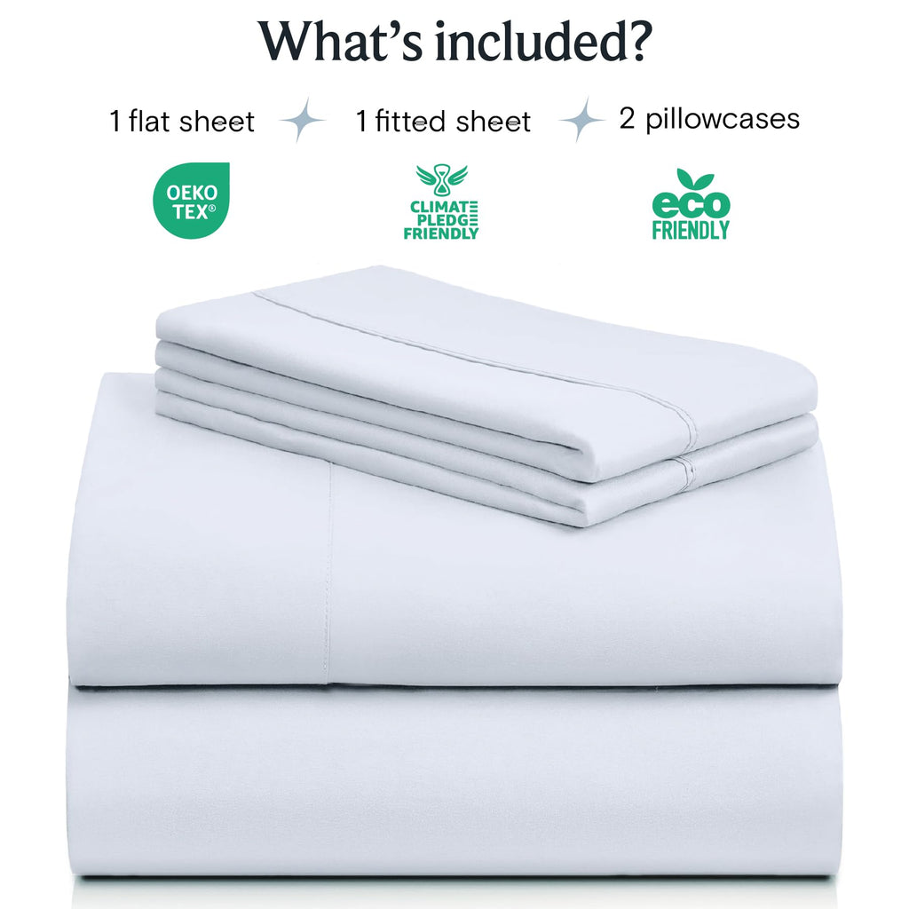 Queen Size Sheet Set, Cooling & Soft Deep Pocket Bed Sheets, 4PC