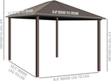 10' x 12' Hardtop Gazebo with Curtains and Netting