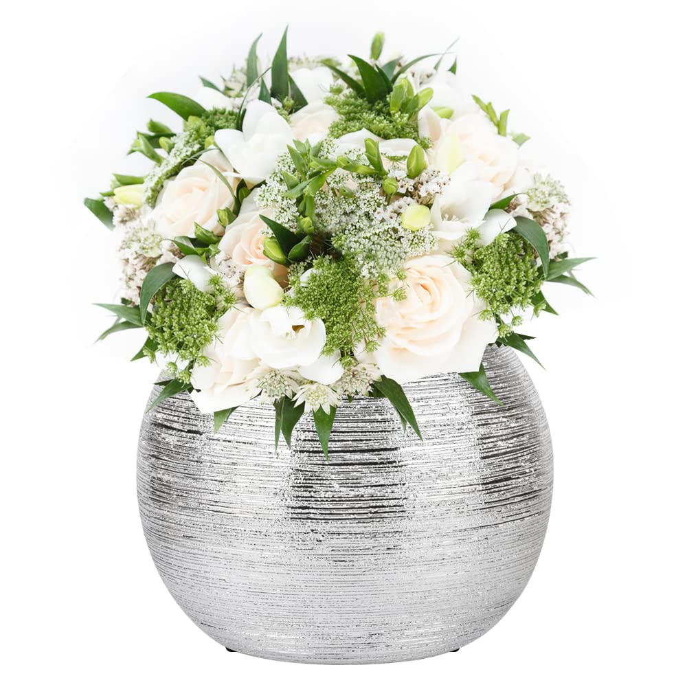 Planter Pot Indoor Decorative Centerpiece Round Flower Vase Metallic Ball Plants Pot Flower Planter Succulent Pots