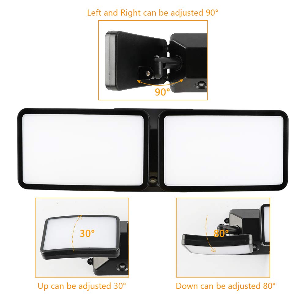 18W Dusk to Dawn Plug-in Flood Light, 5000K 1600lm Outdoor 2 Pack