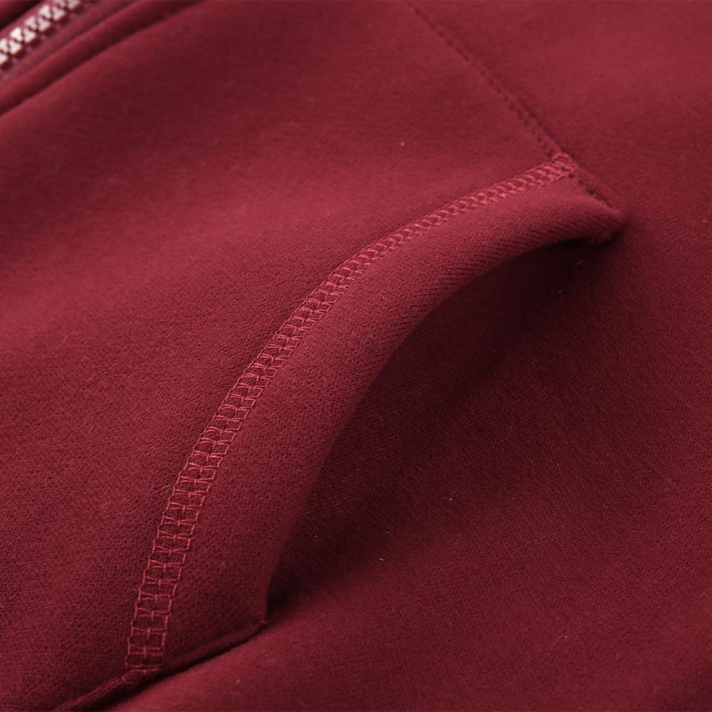 Youth Solid Fleece Hoodies Soft Full Zip Hooded Sweatshirts for Children