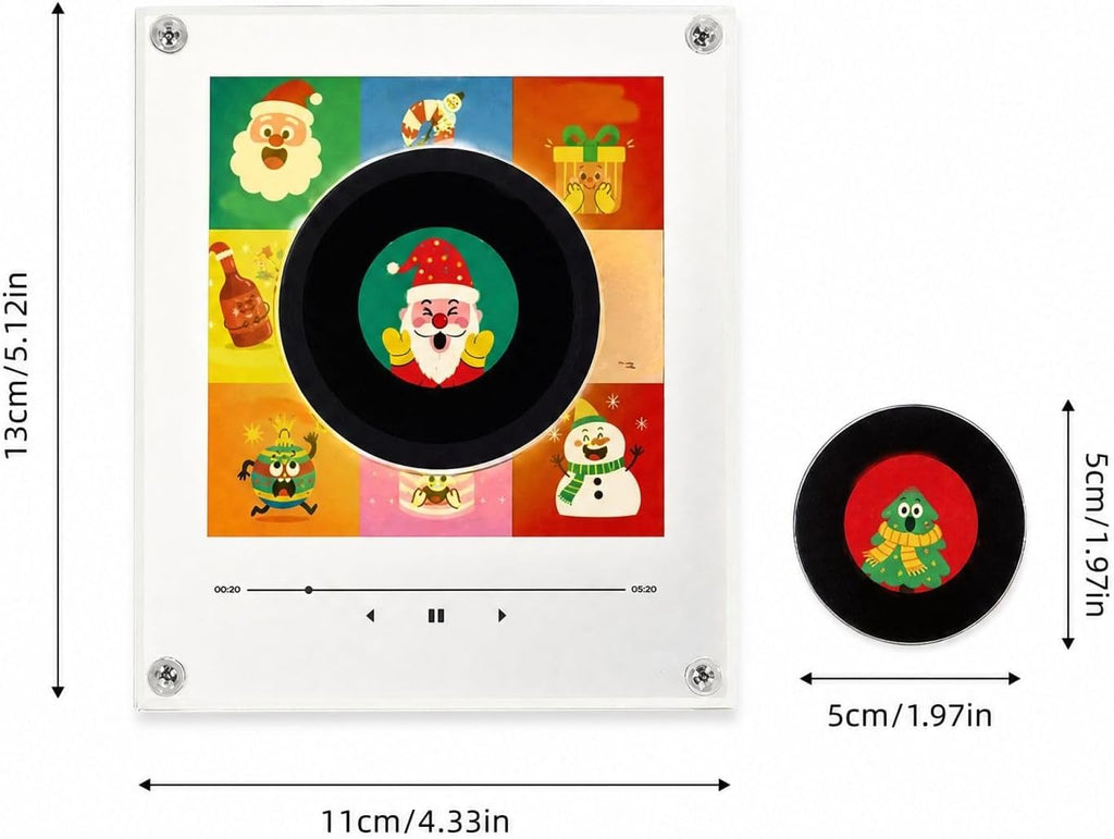 Christmas Vinyl Player Fridge Record Nfc Mini Jingle Magnetic Music Box Set