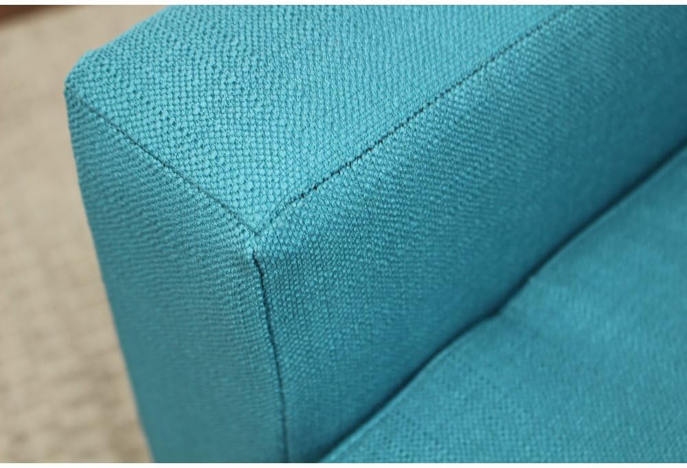 Emma Arm Chair with Wooden Legs, Modern Accent Lounge Chair Bedroom, Comfortable Armchair, Peacock, Klein Fabric