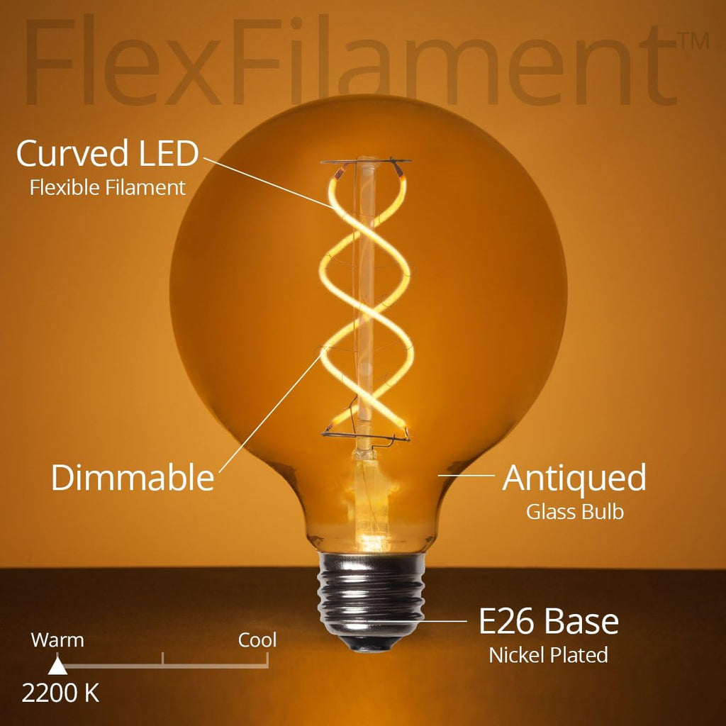 LED Edison Light Bulb, LED Filament Vintage Bulb Dimmable Edison Bulb LED Filament Vintage Bulb, Flexible Filament