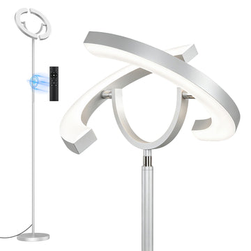 30W LED Floor Lamp, 350° Rotating Reading Standing Lamp with Remote Control, Stepless Dimmable Modern