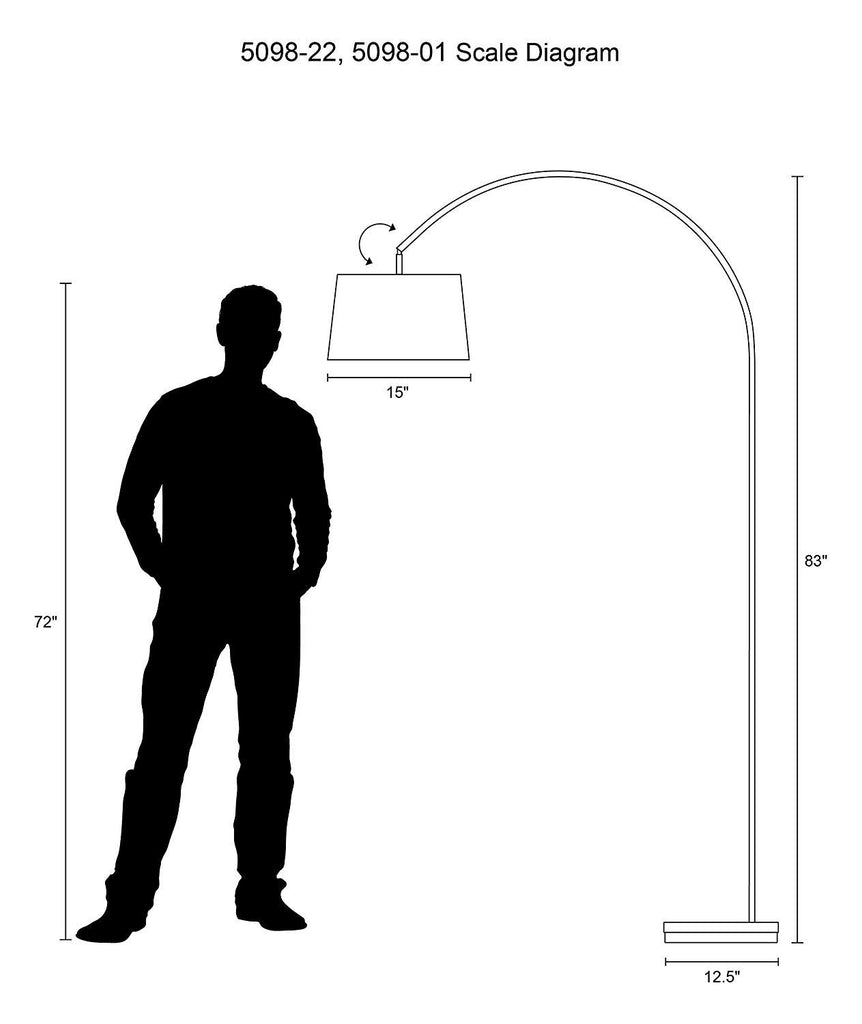 Goliath Arc Lamp - 53.5" Floor Lamp Satin Steel