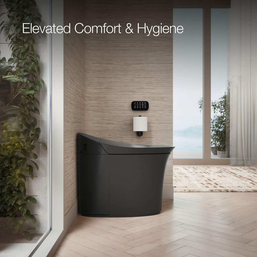 K-5401-PA Veil Dual Flush One Piece Elongated Chair Height Intelligent Toilet - Seat Included with Quiet Close Lid