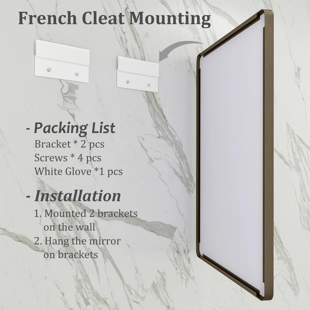 24x32 Inch Brushed Bronze Bathroom Vanity Mirror