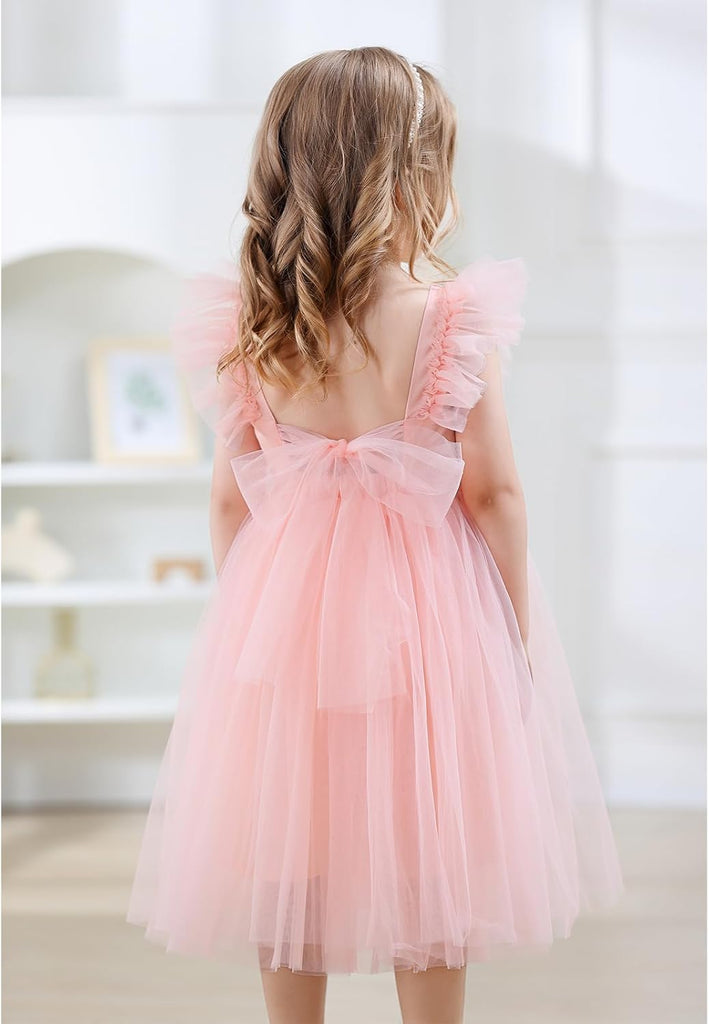 Toddler Girls Vintage Party Dress A-Line Tulle Flower Girl Dresses