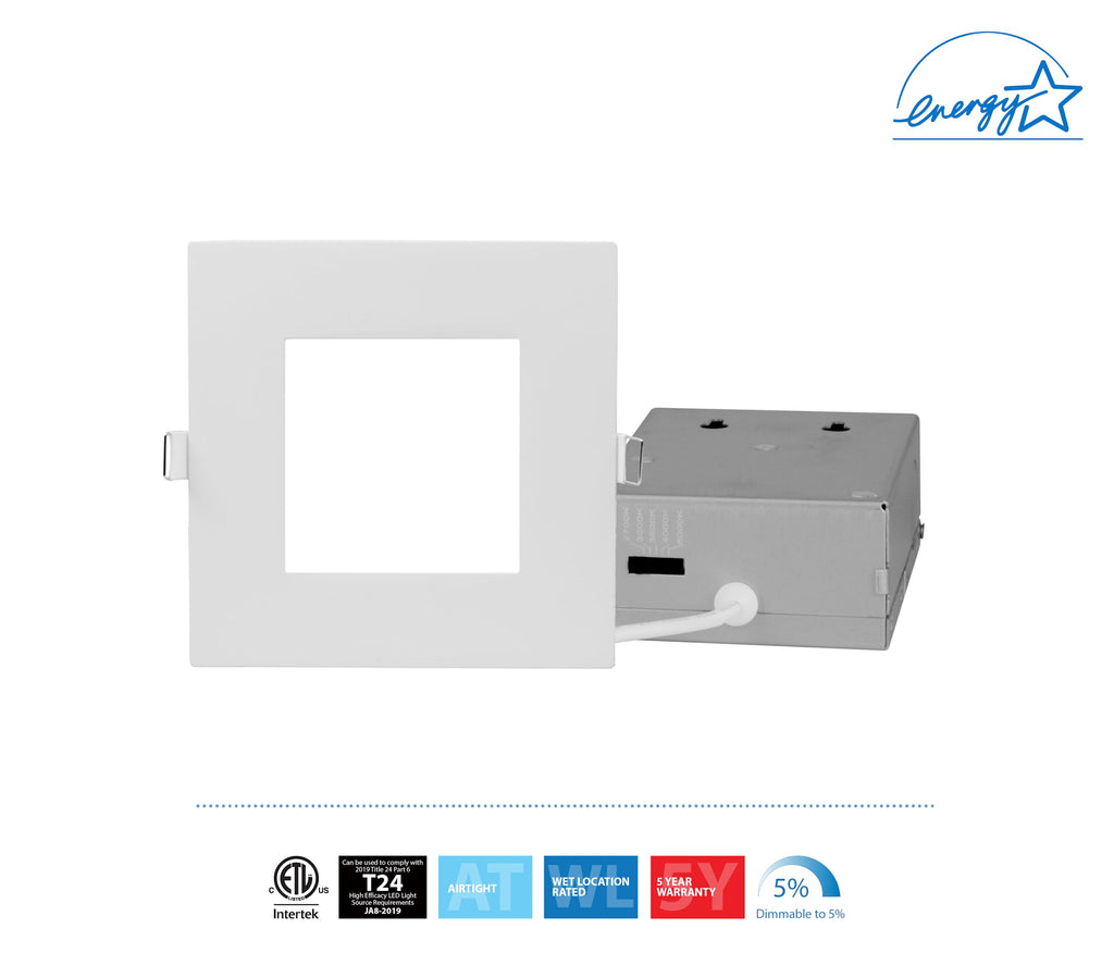 REL Selectable 4 in. Square Remodel LED Downlight Kit (24 Pack) (REL41120SSQWH-24PK), White