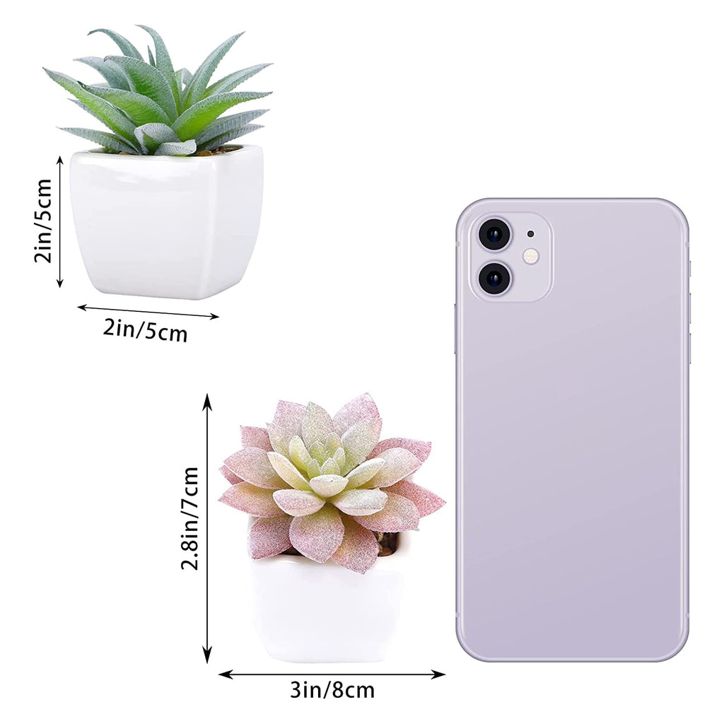 5pcs Artificial Succulent Plants, Small Fake Desk Plants Mini Succulents Indoor for Shelf Living Room Bedroom