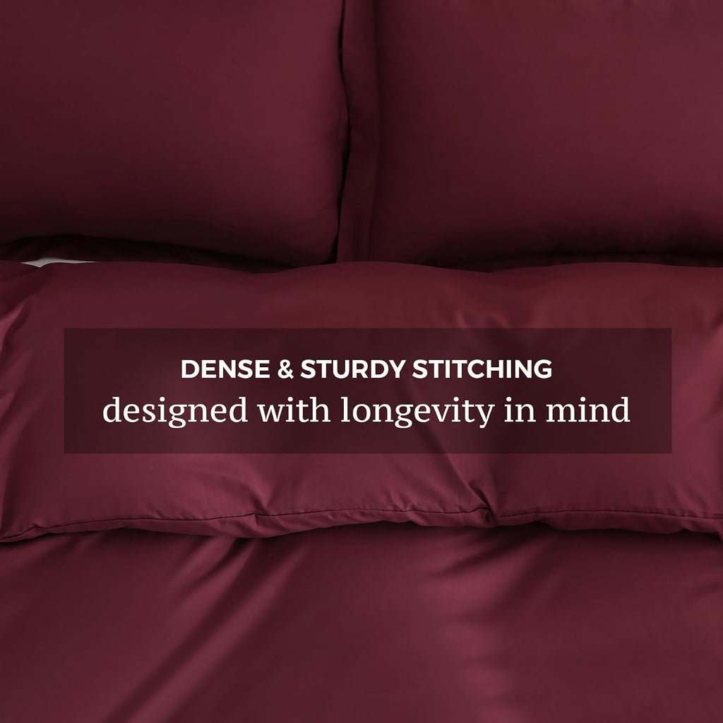 Duvet Cover Set Queen, 3 Piece Duvet Cover with Pillow Shams, Soft Brushed Microfiber Zipper Closure