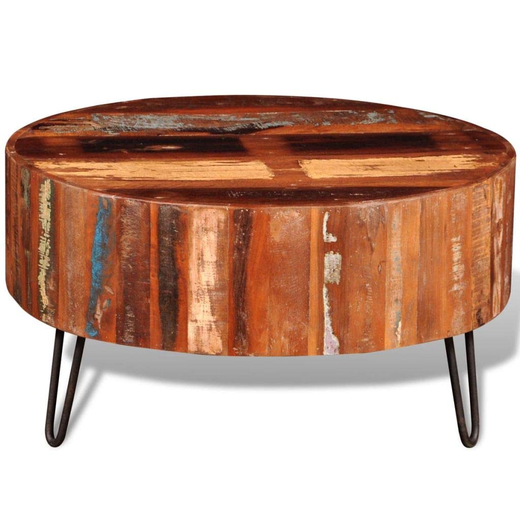 Coffee Table Solid Reclaimed Wood Round -626