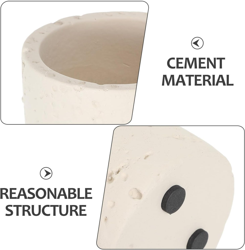 Concrete Match Jar for Fire Pit - Modern Candles Matchstick Organizer - Empty Minimalist Match Holder for Party