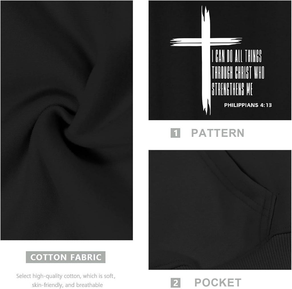 Christian Graphic Hoodies For Boys Cross Sweatshirt Jesus Hoodie Kids Verse Bible Faith Religious God Cotton Pullover