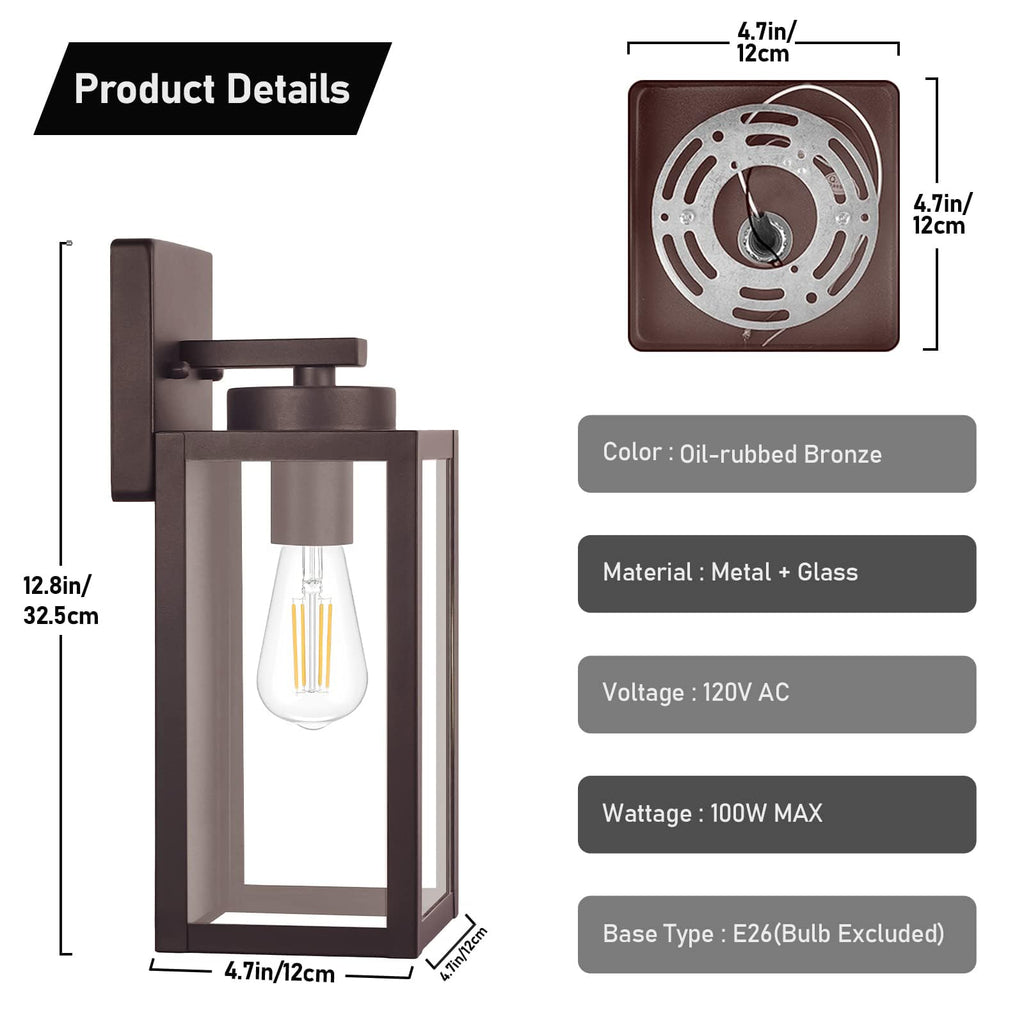 Outdoor Wall Light Fixtures, Oil-Rubbed Bronze Wall Lanterns