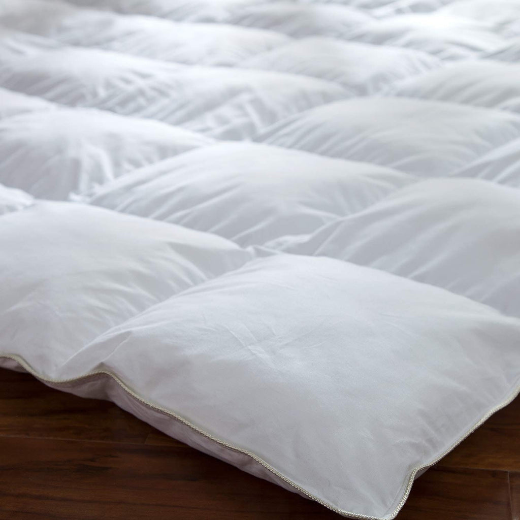 600-Thread-Count Egyptian Cotton Siberian Goose Down Comforter, 80 oz. Fill Weight, Cal King, Solid White (California