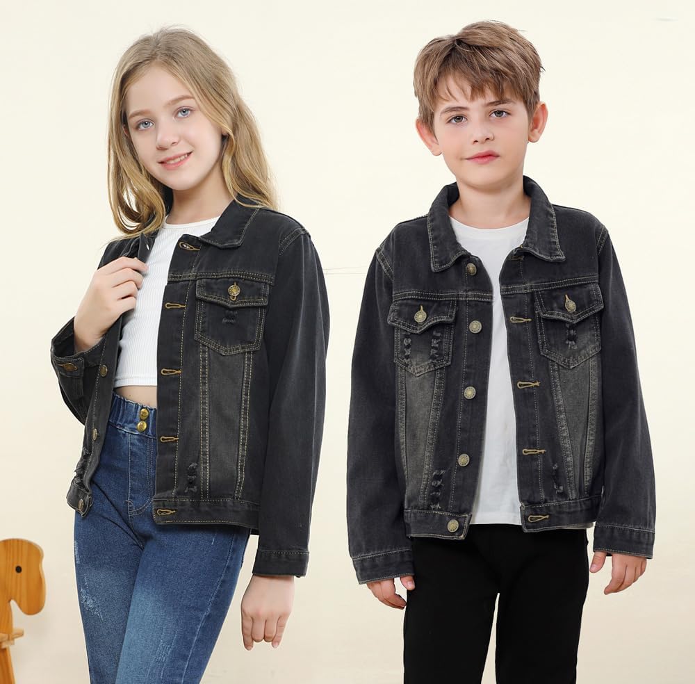 Toddler Jean Jacket for Girls and Boys Long Sleeve Denim Jacket