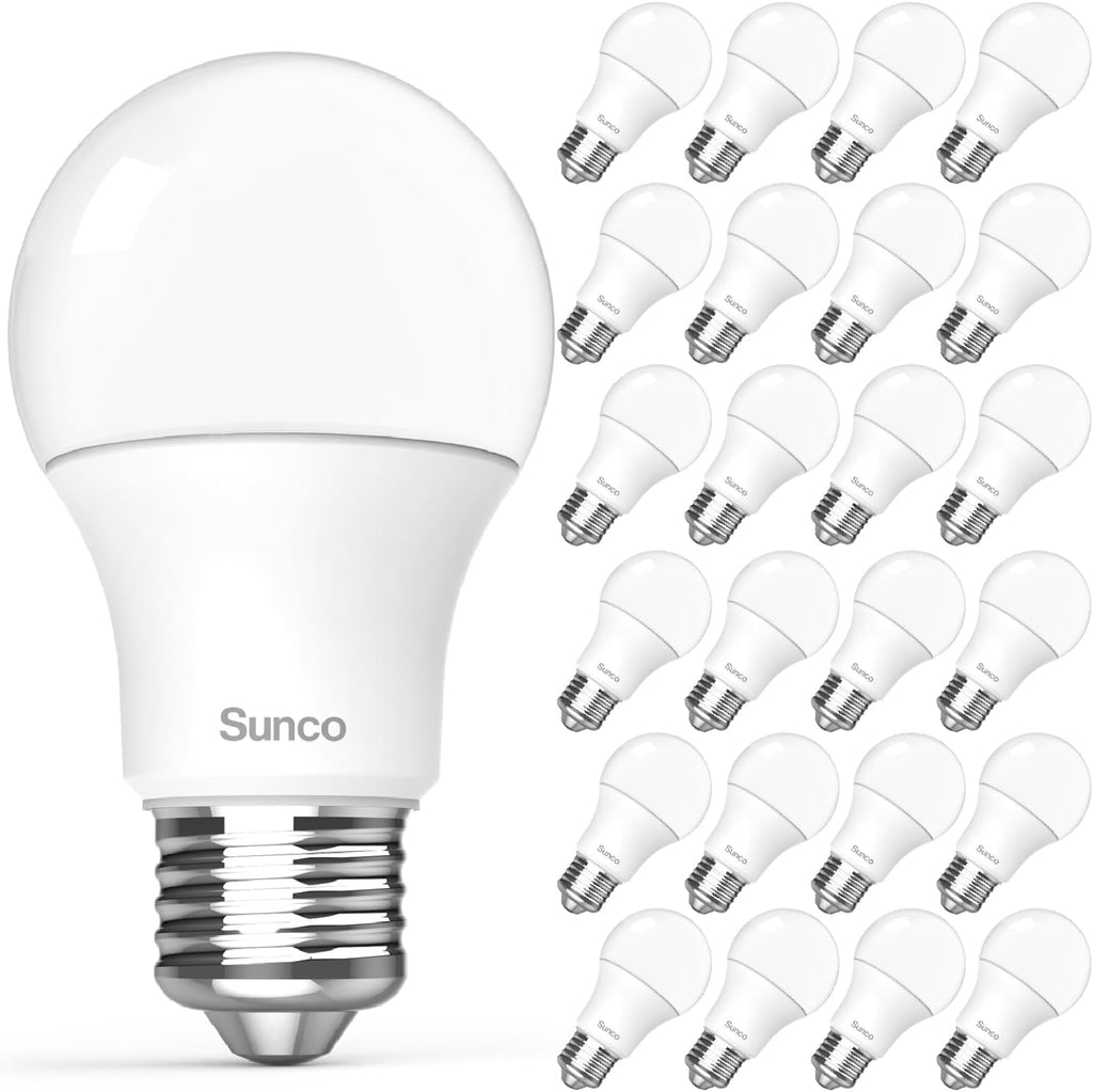 24 Pack A19 LED Light Bulbs, [Focos para Casa], E26 Base Lamp Bulb for Bedroom Bathroom, 850 LM, 8W (60W Equivalent)