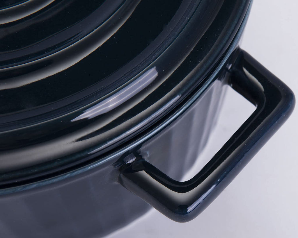Blue Colorful Ceramic Casserole Dish with Lid, 1 Quart Ceramic Casserole Pan for Bakeware Oven