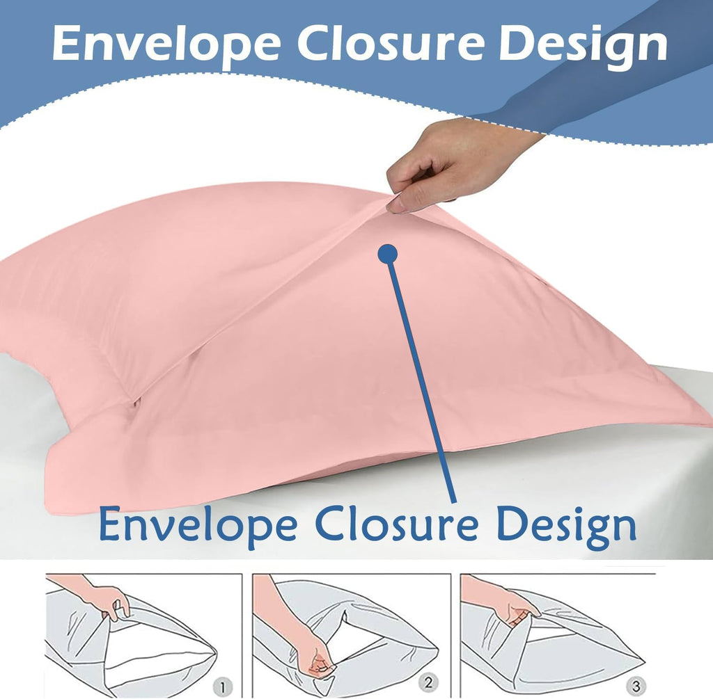 Set of 2 Oxford Pillowcases - 56x79cm Extra Large Pillow Cases - 100% Egyptian Cotton - 600 Thread Count - Extra
