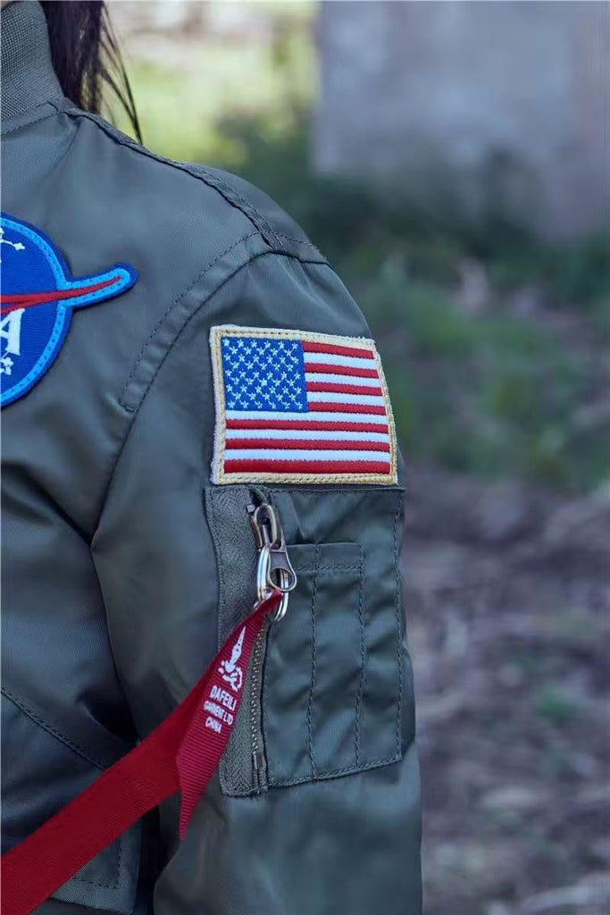 Youth NASA MA-1 Flight Light Weight Jacket Military Coat for Kids Boys