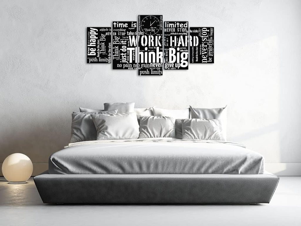 Inspirational Quotes Wall Art Canvas Picture Black White Positive Words Painting Office Bedroom Decor (Large)
