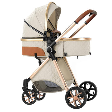 2 in 1 High View Convertible Baby Stroller,White