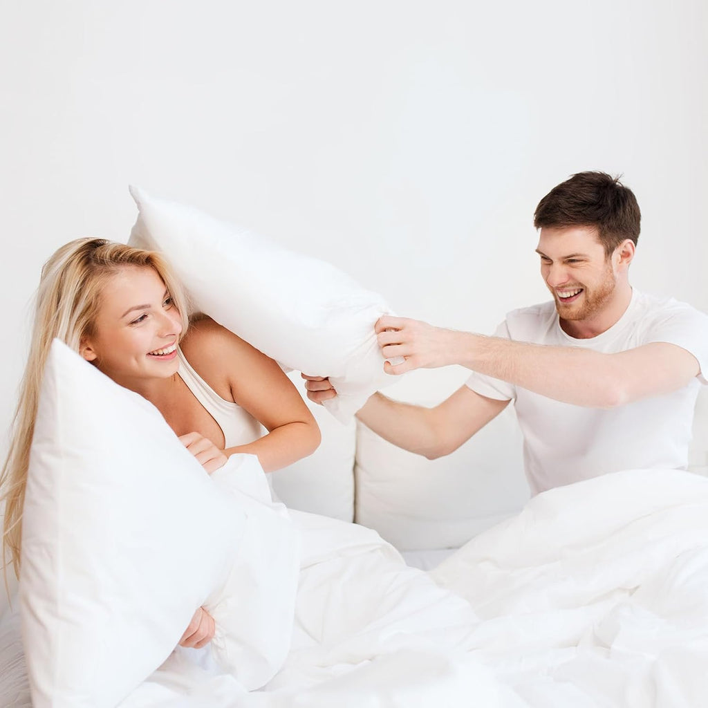 Throw Pillows Insert, White 20x20 in Pillow Inserts with 100% Cotton Cover,Bed and Couch Decorative Stuffer - Set of 2