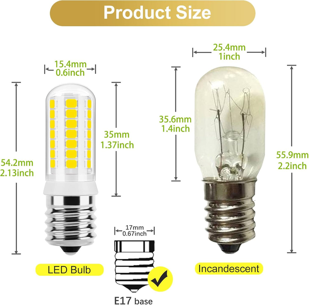 E17 LED Bulb Dimmable, 40W Equivalent, Daylight White 5000K, 2-Pack