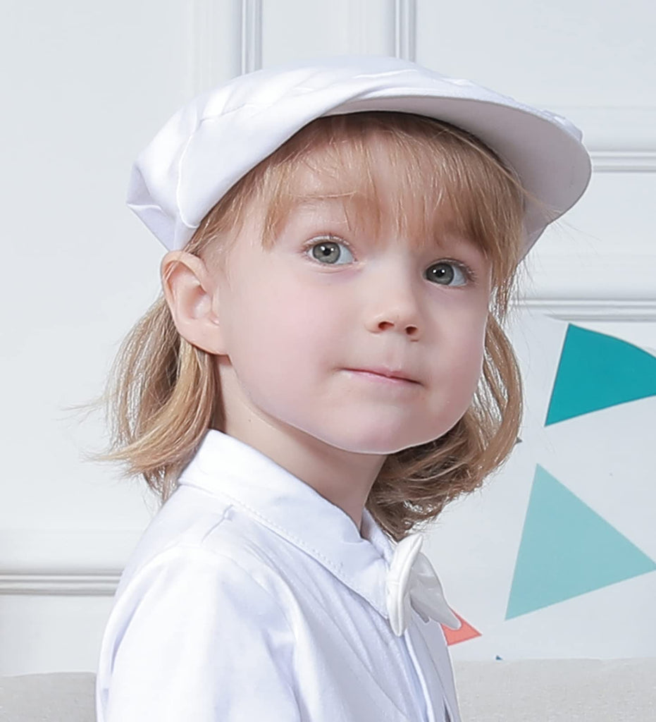 Infant White Driver Caps Vintage Boy Christening Hat