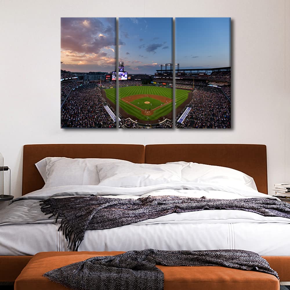 House Decorations Denver City Skyline Wall Pictures Coors Field Canvas Wall Baseball Stadium Modern Wall Painting 3