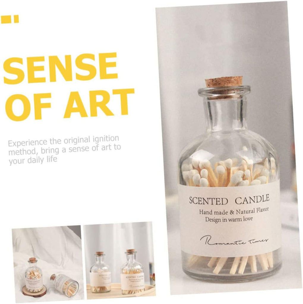 Aroma Candle Match Jar Set Decorative Glass Matches Holder Decor Candle Lovers and Weddings
