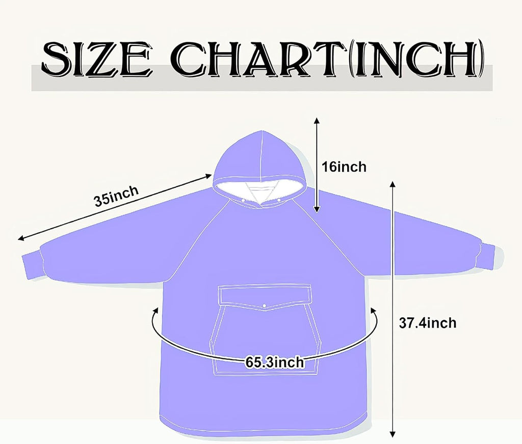 Wearable Hooded Blanket, Sweatshirt Hoodie for Women, Oversized Pullover Jacket Blanket with Front Pocket