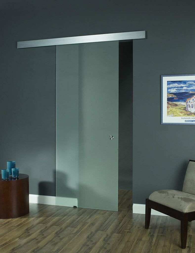 8BDGL3696OP Opaque Interior Glass Barn Door Kit, 36" x 96", Frosted Glass