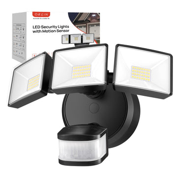 Motion Sensor Outdoor Flood Light 42W, Super Bright LED Security Light, Dusk to Dawn/Auto/Manual Modes, IP65