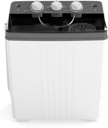 Portable Washing Machine, Twin Tub 20Lbs Capacity, Compact Laundry Washer(12Lbs) and Spinner(8Lbs), Durable Design for