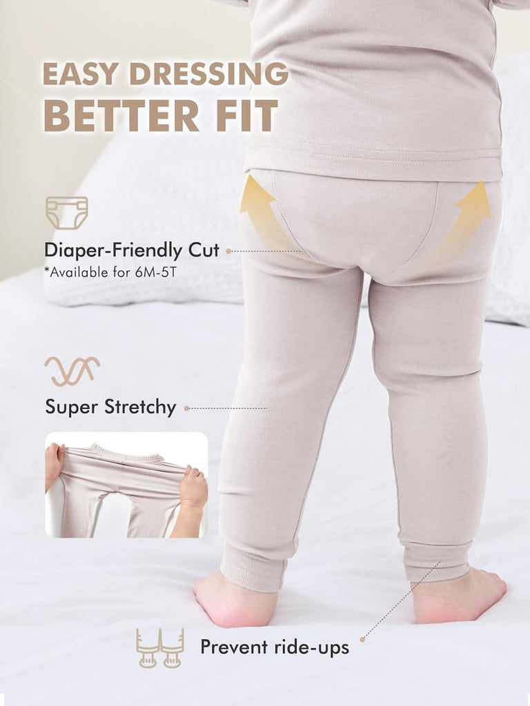 Rayon from Bamboo Toddler Pajamas Set, Pjs Baby Kids Girls Boys
